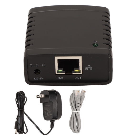 YAHHU USB Print Server TCP IP LPR Print Server 10Mbps 100Mbps Standard RJ45 LAN Port USB Wireless Extender Sharer 100-240V US Plug Networking Device