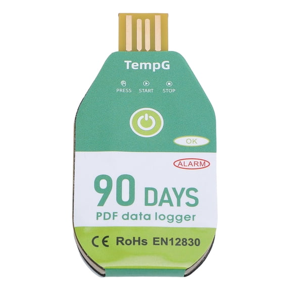 YAHHU USB Temperature Data Logger Recorder IP67 Water Resistant Disposable PDF Temperature Data Recorder for Cold Chain Transportation, 90 Days Logging Run Time (7x4x1 inches / 17.8x10.2x2.5 cm)