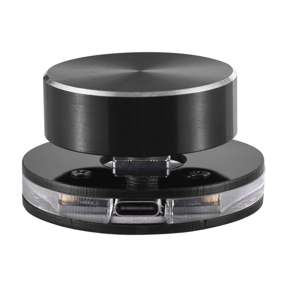 YAHHU USB Volume Control Knob with One-Click Mute Function and RGB Indicator Light Type-C External Audio Controller Multi-Media Adjuster for Computer PC Speaker 2x2x1.1 inches / 5x5x2.8 cm Black