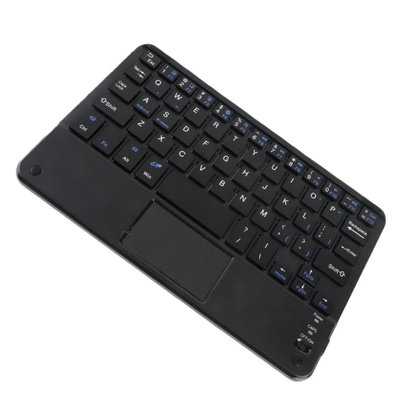 YAHHU Ultra-Slim Wireless Bluetooth Keyboard with Touchpad, 7.9 inches / 20.0 cm Mini Rechargeable Keyboard for Windows PC iOS Android Tablet Smart TV, Quiet Scissor Switch Mechanism, Black