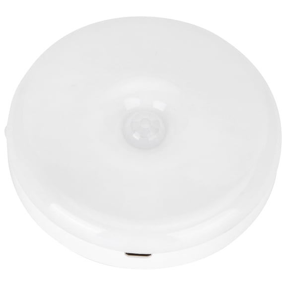 YAHHU Ultra-Thin Motion Sensor LED Night Light, 8LED Infrared Induction Lamp for Cabinet Closet Wardrobe, 3.1 inches / 7.8 cm Round USB Rechargeable Under Counter Wireless Lighting (White)