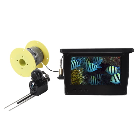 YAHHU Underwater Fishing Camera HD 1080P 195° Wide Angle Fish Finder 4.3 Inch IPS Screen Sunshade for Ice Fishing 15m Cable