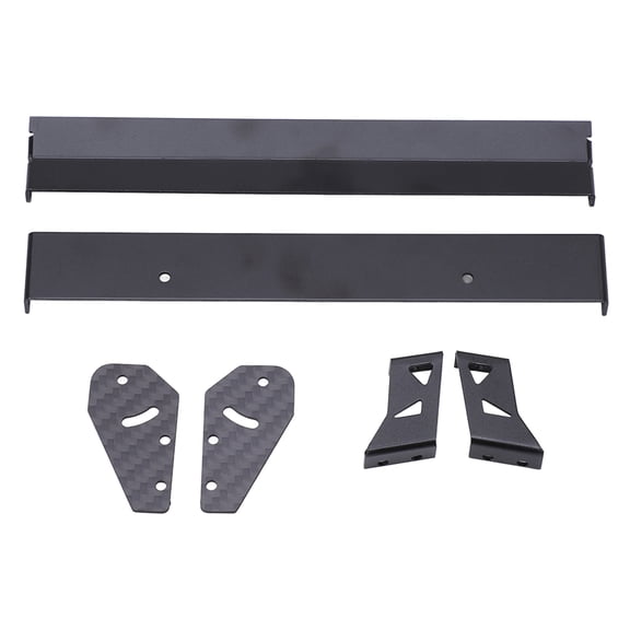 YAHHU Universal 1/10 RC Car Aluminum Alloy Rear Wing Tail Spoiler Upgrade Accessory Replacement Part in Black, 6.5 inches / 165 mm Length, 26 Pieces Included