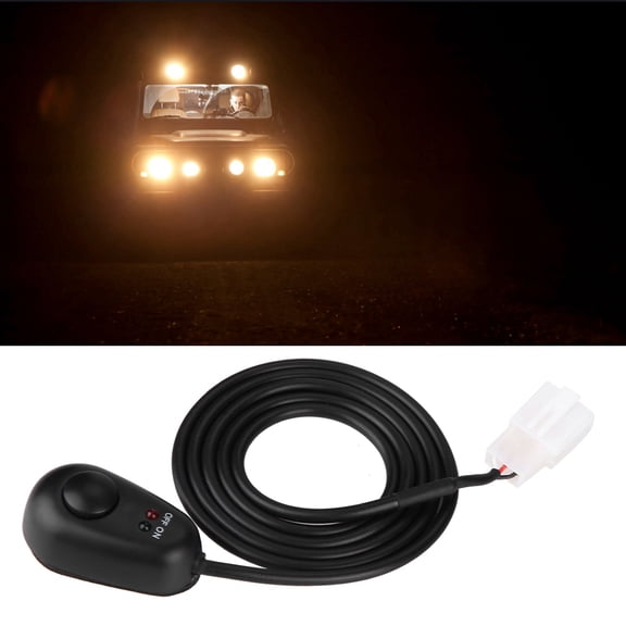 YAHHU Universal 12V Water Drop Shape Push Button On Off Switch with Red/Green LED Indicator Lights for Vehicle Fog Lamps Daytime Running Lights, 2.5 Ft Wire, 1 Piece