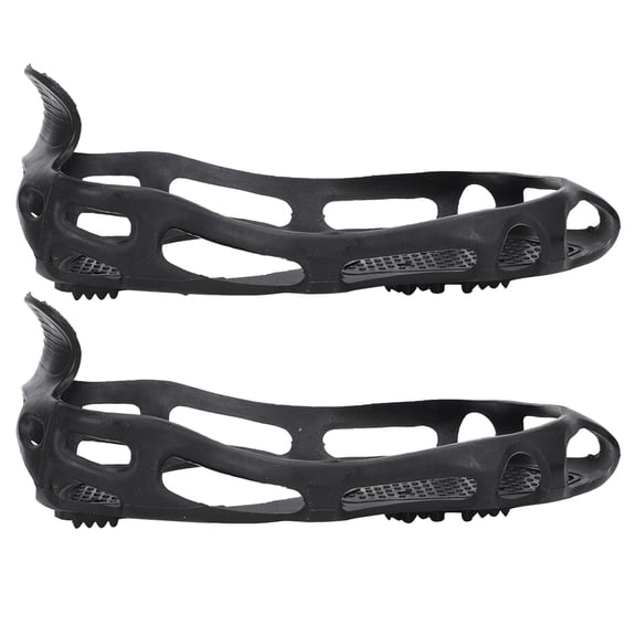 YAHHU Universal 24 Teeth Anti Slip Ice Cleat Shoe Grips Spikes Cleats Crampons for Winter Outdoor Hiking Climbing and Fishing, Durable Flexible Elastic TPE Ice Cleats for Snow Boots Size L: 39-42