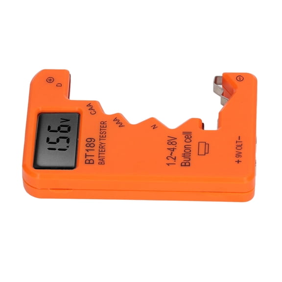 YAHHU Universal Battery Checker Capacity Tester Meter Digital Display Tool for AA AAA 6F22 9V 1.5V C D N Button Cell Batteries, Portable Analyzer, Orange[cite: 1]