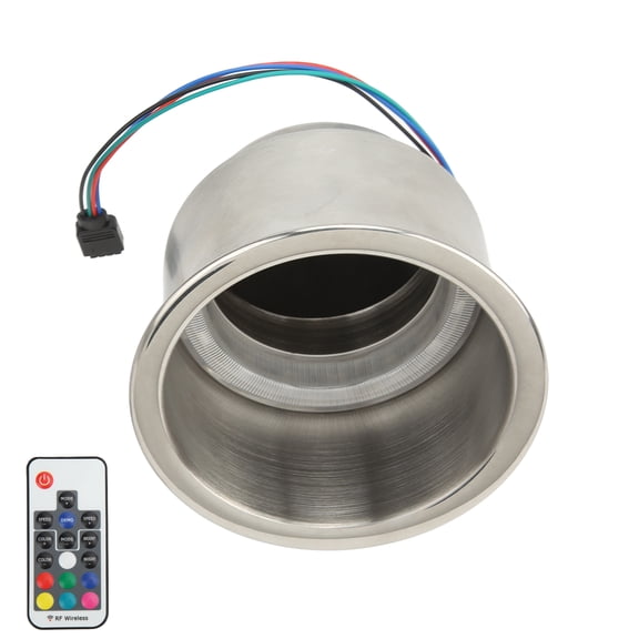YAHHU Universal Car RGB Drink Cup Holder 14 LEDs Stainless Steel Insert Stand with Remote Control for Boat Yacht RV Truck 4.33 inches / 11 cm