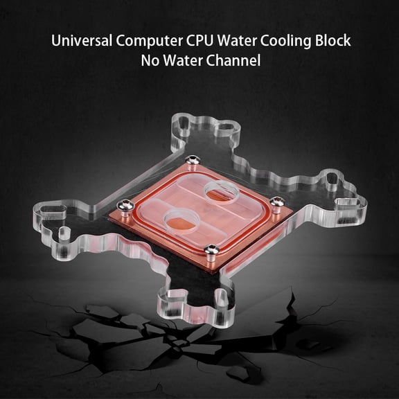 YAHHU Universal Computer CPU Water Cooler Cooling Block With Transparent Acrylic Cover And High Performance Copper Base For PC Desktop Gaming Systems (1.9 inches / 48 mm)