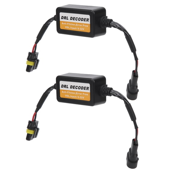 YAHHU Universal Daytime Running Light Decoder Error Free 9006 LED Bulbs Anti-Flicker 9-32V DRL Decoder Plug and Play For Vehicle Modification Black 1.18 x 1.57 x 2.76 inches