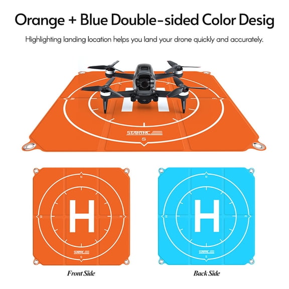 YAHHU Universal Drone Landing Pad Foldable Double-side Waterproof Helipad Replacement for DJI Mavic Mini, Air 2S, 20 inches / 50.8 cm