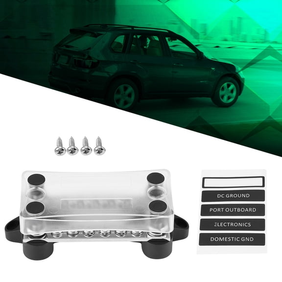YAHHU Universal Dual 6-Way 100 Amp Power Distribution Bus Bar Junction Box For Boat Truck RV 12-48V (4.33 inches / 11 cm)[cite: 1]