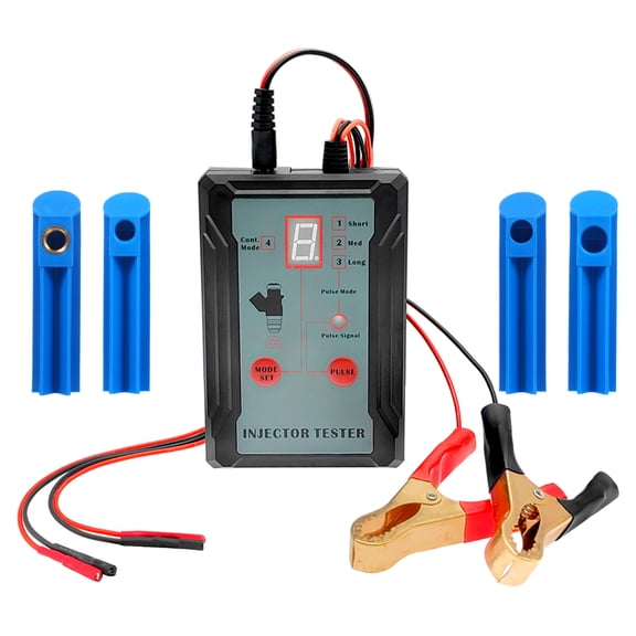 YAHHU Universal Fuel Injector Tester and Cleaner Tool Kit, 12V 8 Pulse Modes, 4 Adapters, Short Circuit Protection, Automotive Diagnostics Cleaning Set - Blue (6.7 inches / 17.02 cm)