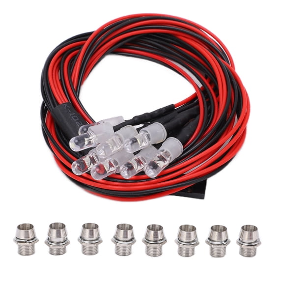 YAHHU Universal RC Car LED Light Set 6-LED Headlight Upgrade Kit with 3rd Channel Control Switch for Axial SCX10 Traxxas TRX4 D90 Redcat GEN8 1/8 1/10 Scale Crawler Trucks (27.6 inches / 70 cm)