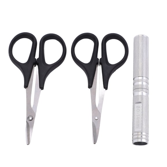 YAHHU Universal RC Curved Scissors Kit 0-14mm RC Car Hole Puncher Accessories for Remote Control Car Drone Boat Helicopter Tank Silver Model Repair Tool Set