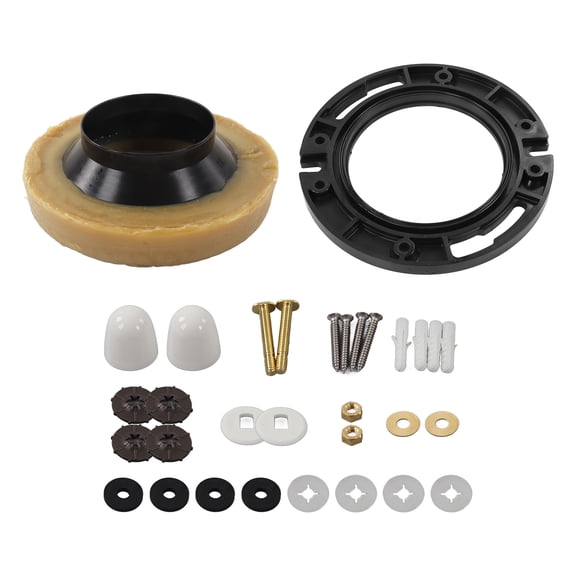 YAHHU Universal Toilet Bowl Sealing Kit Odor Leakage Proof Sewer Flange Ring With Anchor Screwbolts, Complete 32-Piece Installation Accessories Set For Bathroom, 7.09 Inches / 18.00 cm