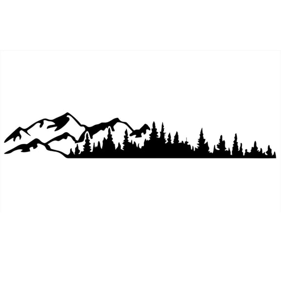 YAHHU Universal Vinyl Trees Mountain Forest Graphic Car Stickers, 2 Pieces, Black, 74.8 x 12.6 Inches