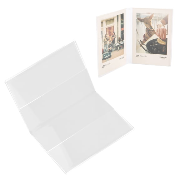 YAHHU V Model Clear Acrylic Photo Frame Holder Free Standing Portrait for Instax Mini 3 Inch (7.6 cm) Film