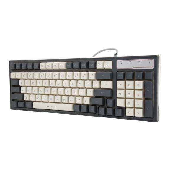 YAHHU V600 Gaming Keyboard, RGB LED Backlit Membrane Keyboard, Mechanical Feel, Waterproof Compact 96 Keys, Multimedia USB Wired Computer Keyboard for Desktop PC Mac, 15.75 inches / 40 cm