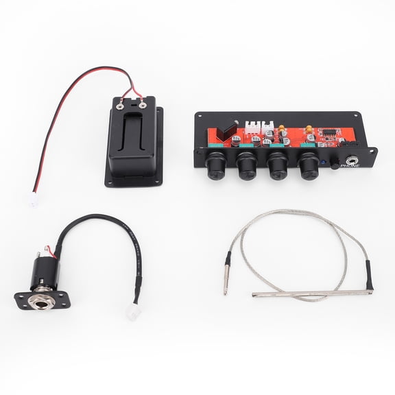 YAHHU VOICE GUARD QA-2 Silent Guitar Piezo Pickup with Headphone Monitoring Mode, Multi-Dimensional EQ Control & Built-In Delay Effect for Acoustic & Classical Guitars, Black