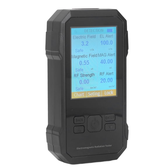 YAHHU VT-ER2 Digital EMF Meter High Accuracy Electromagnetic Field Radiation Detector Black (6.69 in / 17 cm)