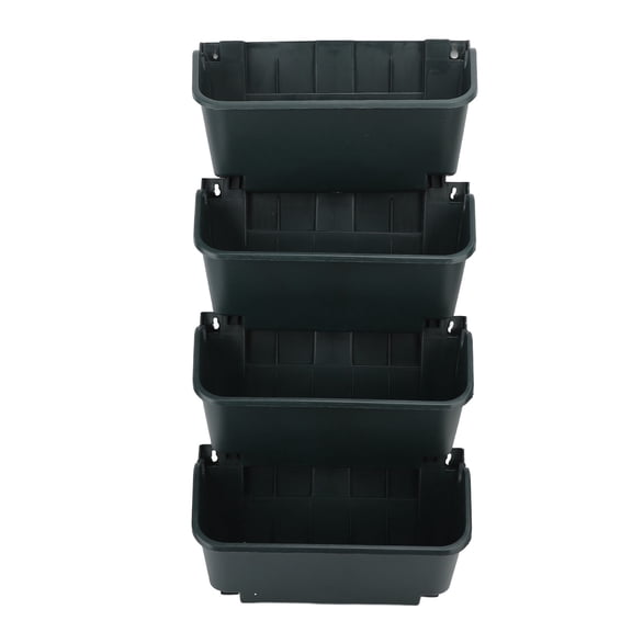 YAHHU Vertical Wall Planter Set Plastic Breathable Space Saving 4 Pots Hanging Vertical Garden Wall Mounted Flowerpot Layered Planting Box for Porch Balcony Backyard, 13.0x5.5x26.8 in / 33x14x68 cm
