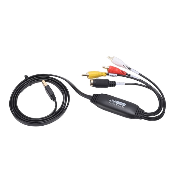 YAHHU Video Capture Card USB 2.0 VHS to Digital Converter for Windows Mac OS, 1080P Analog AV RCA S-Video to USB C Digital Video Capture Device / 1920x1080 Resolution Video Grabber Adapter