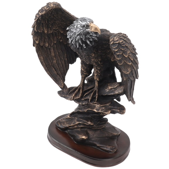 YAHHU Vintage Resin Eagle Statue Vivid Wings Spread Flying Eagle Figurine for Home Office Desktop Decor, 5.9 x 3.9 x 9.6 Inches / 15 x 10 x 24.5 cm
