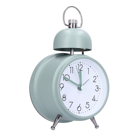 YAHHU Vintage Twin Bell Alarm Clock Ultra Loud Candy Color Metal Retro Desk Clock Desktop Battery Operated Quartz Clock with Backlight for Living Room Bedroom Office Green 5.9 Inches / 15.0 cm