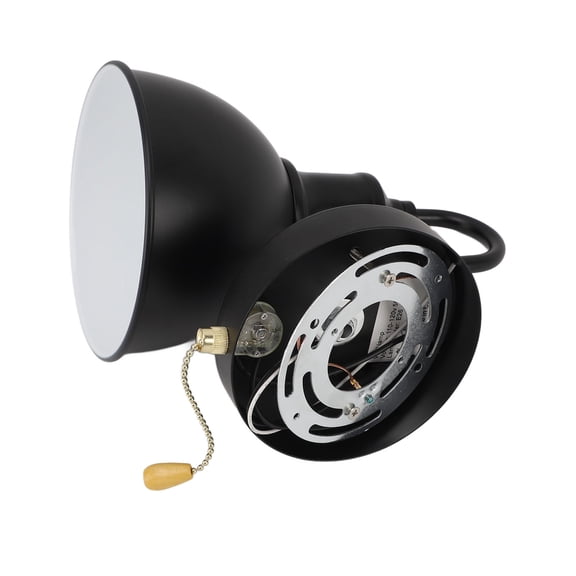 YAHHU Vintage Wall Lamp Black Pull Chain E26 Hardwired Iron Classic Industrial Wall Sconce for Home Bedroom Bedside Decor with Metal Shade (Bulb Excluded, 110V, 5.9 inches / 15 cm)