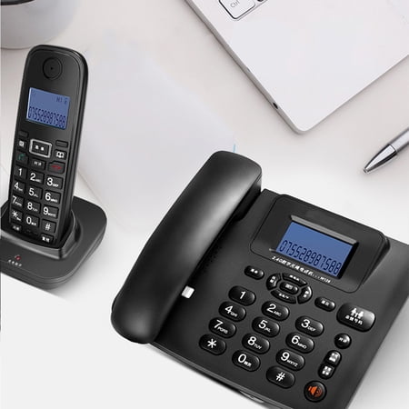 YAHHU W128 2.4GHz Digital Wireless Telephone Landline Cordless Phone System Set, Black (7.87 inches / 20 cm)