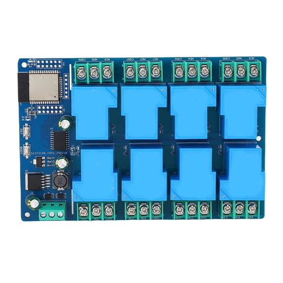 YAHHU WIFI Bluetooth 8 Channel ESP32 Relay Module Board DC 7-28V 5V Power Supply Development Board for Electrical Systems