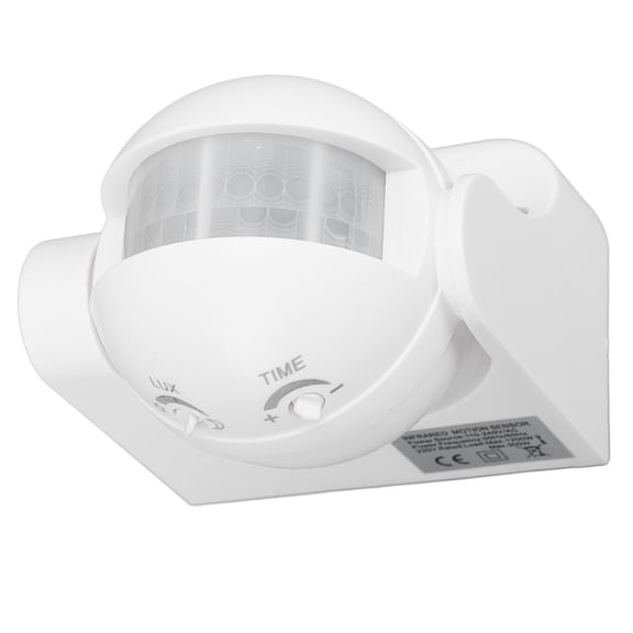 YAHHU Wall Mounted Motion Sensor Automatic Dusk to Dawn Spherical PIR Sensor Outdoor Motion Sensing Switch for Home Security LED Light AC 110 to 240V White Adjustable 3 to 8m Range 5.0 oz