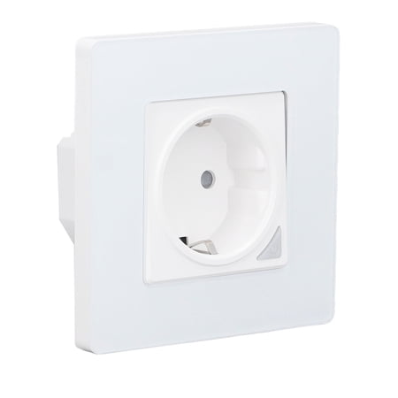YAHHU In Wall Smart WiFi Outlet Receptacle, 2.4GHz Wireless Smart Socket with App Remote Control, Voice Control Compatible with Google Home & Alexa, Waterproof Glass Panel, 4.33 inches / 11.00 cm