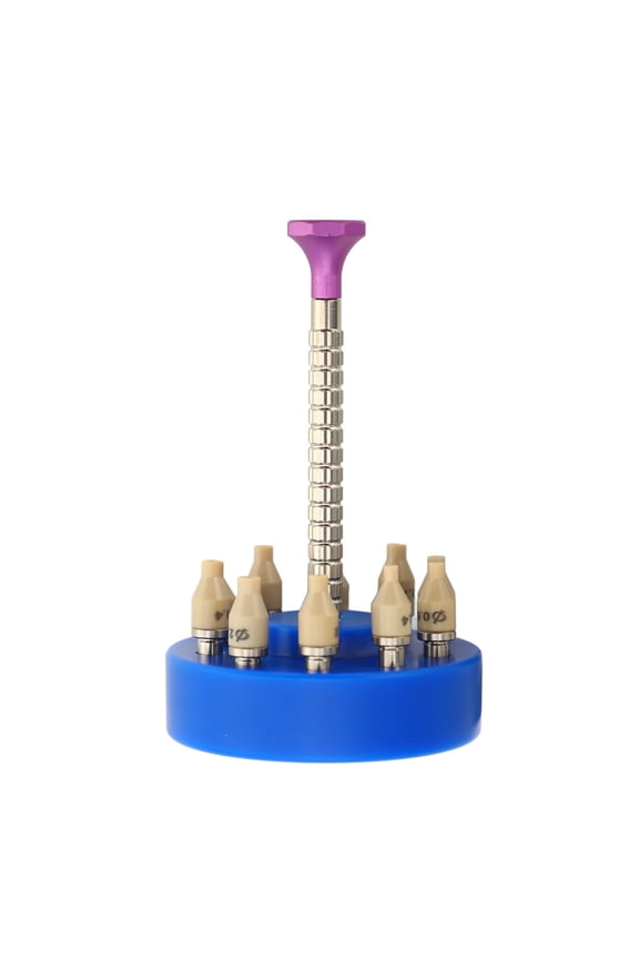 Watch Hands Fitting Tool Setting Presser for Watchmaker, Needle Installation Kit with 10 Sizes Pins, Professional Repair Equipment Blue, 4.33 inches / 11 cm