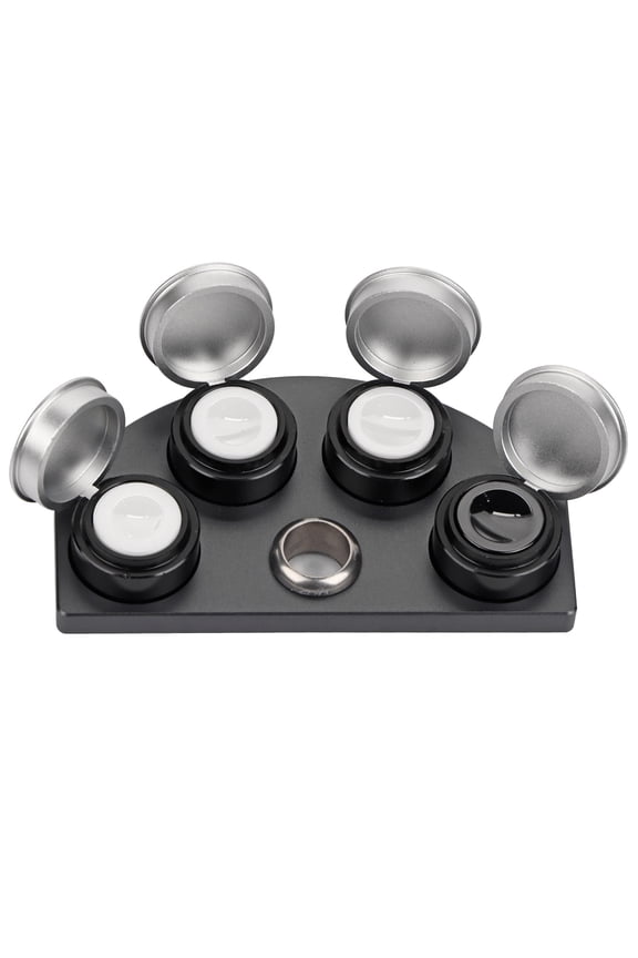 Watch Oil Dip Tool Oiler 4 Dish Watch Repairing Accessory for Watchmakers Professional Metal Ceramic Watch Repair Tool Kit Box Organizer Equipment Set 5.12 inches / 13 cm