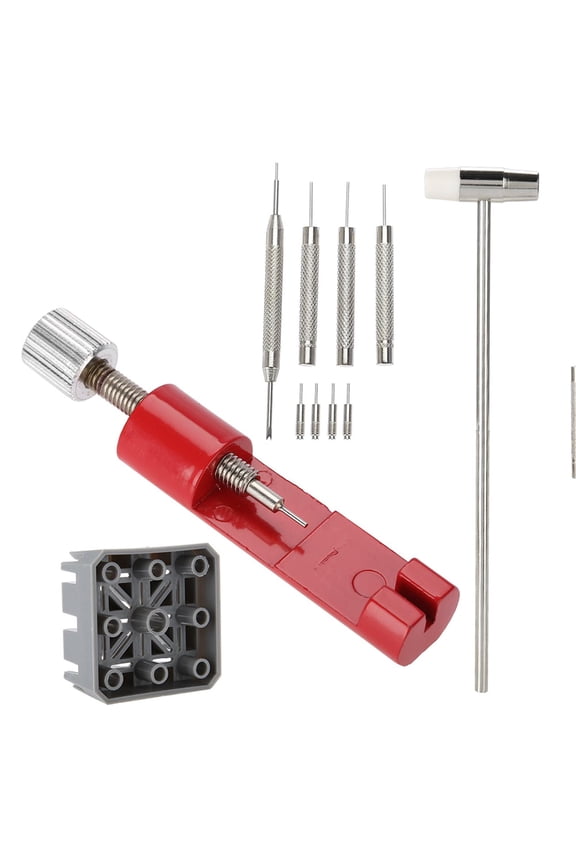 Watch Repair Tool Set Strap Link Holder Hammer Punch Pin Remover Wristwatch Kit, 11 Pieces (7.48 inches / 19 cm)