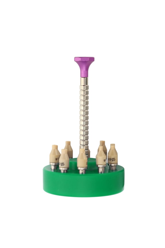 Watchmaker Hands Fitting Tool Needle Installation Press Setter Kit with 10 Replacement Pins, Premium Precision Repair Equipment Green, 4.33 inches / 11 cm