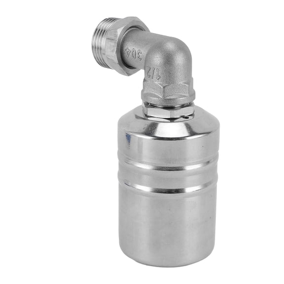 YAHHU Water Level Control Float Valve, 1/2-inch Stainless Steel Fully Automatic Water Float Valve with Elbow and Adapter for Swimming Pool, Tank, and Fountain (1/2 in / 1.27 cm)
