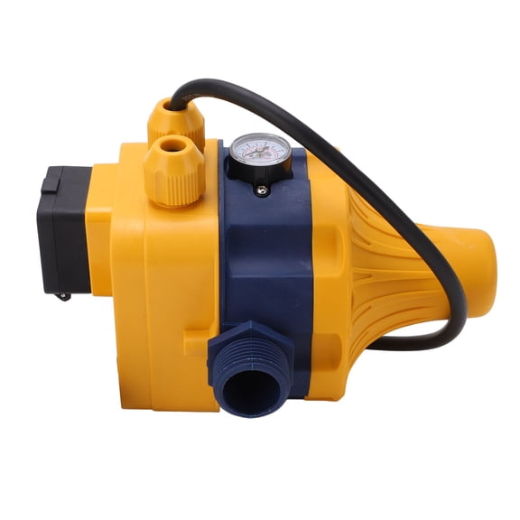 YAHHU Water Pump Pressure Control Switch Automatic Controller IP65 Protection Yellow Blue 110V-120V 10A Max Current 8.66 inches / 22 cm Durable Electronic Pump Supplies
