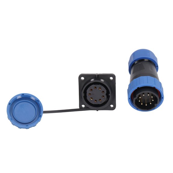 YAHHU Waterproof Plug Socket Circular Connector 380V 45A IP68 Weld Free Aviation Power Connector 9 Pin, Contact Diameter 1.8mm / 0.07 inches for Communication Bridge Equipment