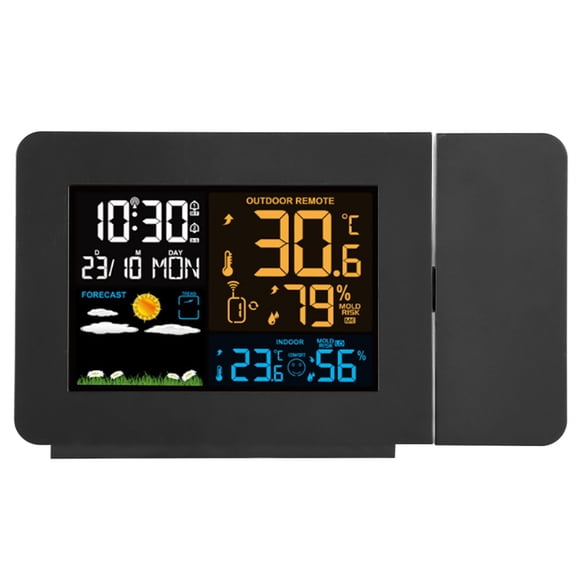 YAHHU Weather Forecast Projection Alarm Clock with Temperature Detection and Humidity Monitor - 6.6 inches / 16.8 cm[cite: 1]
