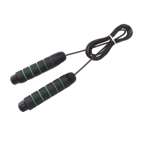 YAHHU Weighted Jump Rope 14.32 oz / 406g Calories Burning Sponge Handle Prevent Tangling Fitness Training Rope for Cardio Home Gym Workouts Black Green