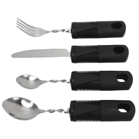YAHHU Weighted Silverware Set Ergonomic Spoon, Fork & Knife for Parkinsons, Hand Tremors & Arthritis Stainless Steel, EasyClean, Stable Design