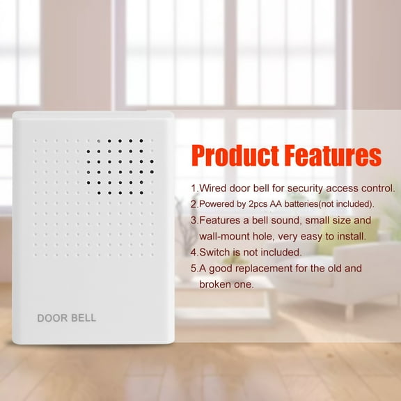 YAHHU Welcome Guest Wired Doorbell Chime Alarm System for Home and Office Access Control, 90dB Volume
