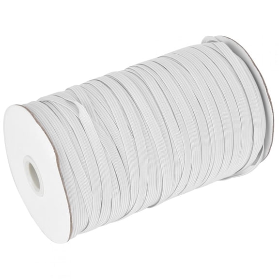 YAHHU White Elastic Band 200 Yards Spool 6mm 0.24 Inches Width High Elasticity Flat Cord Rope for Sewing Crafts Knitting Protective Clothing Face Masks DIY Arts and Crafts Accessories