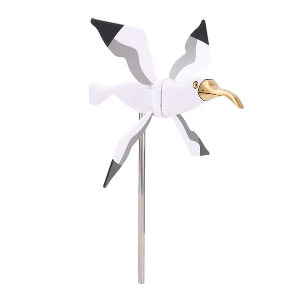 YAHHU White Seagull Garden Spinner Weather Proof Plastic Animal Whirligig Windmill for Lawn Outdoor Decor 10.6 inches / 27 cm
