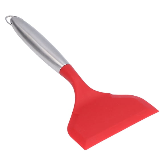 YAHHU Wide Mouth Frying Spatula, 304 Stainless Steel Handle Silicone Non-Stick Egg Turner, Kitchen Cooking Tools for Flipping, Heat Resistant Kitchenware - Red Color (10.4 Inches / 26.5 cm)