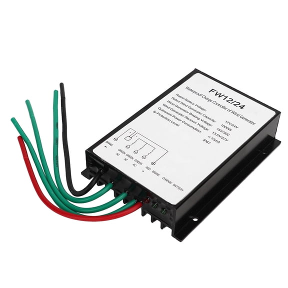 YAHHU Wind Turbine Charge Controller Waterproof Solar Wind Hybrid Generator Controller with LED Indicator 1000W 12V 24V Energy System 5.12 inches / 13 cm