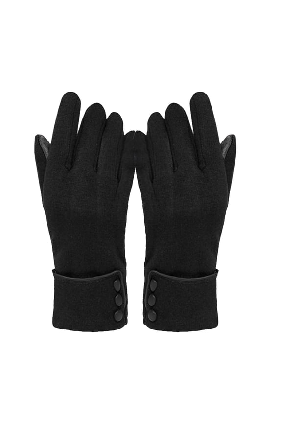 Winter Warm Touch Screen Gloves For Women Windproof Thermal Full-Finger Mittens Cold Weather Hand Warmers For Driving Running Cycling Black (9.1 in / 23 cm)