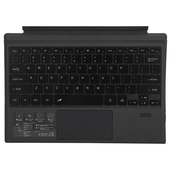 YAHHU Wireless Bluetooth Keyboard Portable Detachable 7 Color LED Backlit with Touchpad 1080p QWERTY American Dual Mode Ultra Thin Rechargeable Gaming Keyboard for Surface Pro (10 inches / 25.4 cm)
